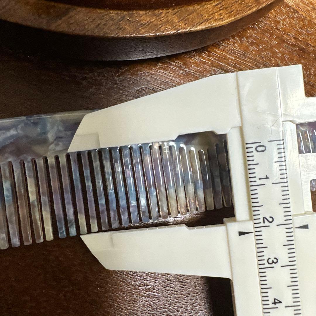 ☆ヘアコーム68アセテート櫛アセチヘアブラシ高級大理石マーブル柄14.5cm紫彩