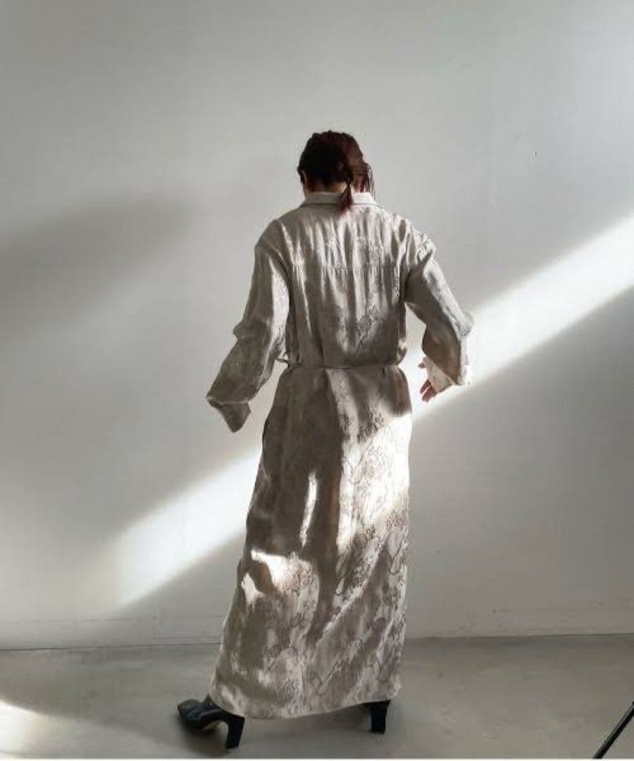 【極美品】 AMERI SATIN JACQUARD FLOWER DRESS