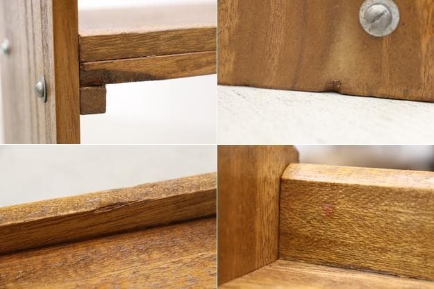 レトロ ラワン 無垢材 本棚 シェルフ 飾り棚 食器棚 ヴィンテージ