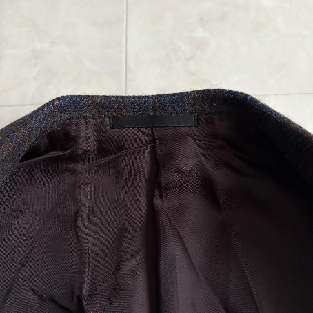 マッキントッシュロンドン ウールチェックダブルテーラードジャケット M 濃紺