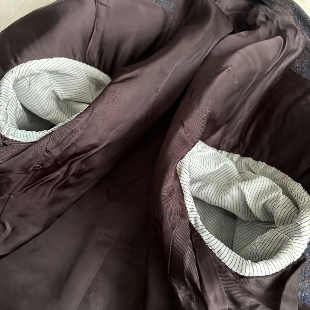 マッキントッシュロンドン ウールチェックダブルテーラードジャケット M 濃紺