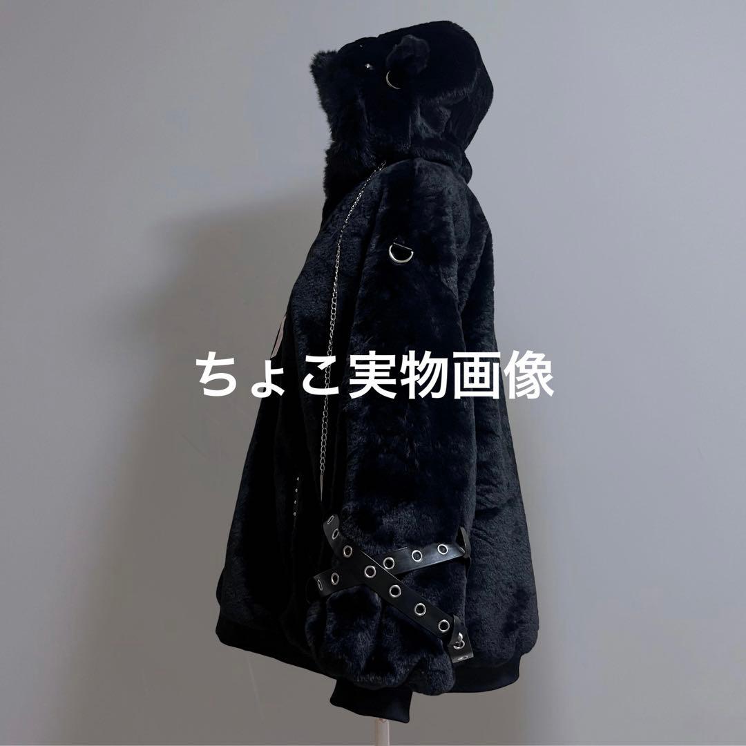 地雷系 猫耳もこもこブルゾンパーカー ファーパーカー フリース サブカル コート