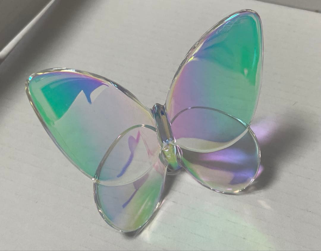 Baccarat バカラ ラッキーバタフライ クリスタルガラス （オーロラ・虹色