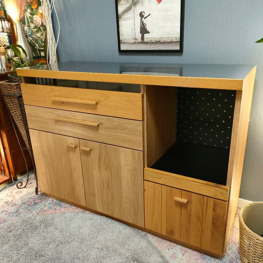 【Yui】大川家具 東馬 ステンレス天板付き キッチンカウンターOCTA