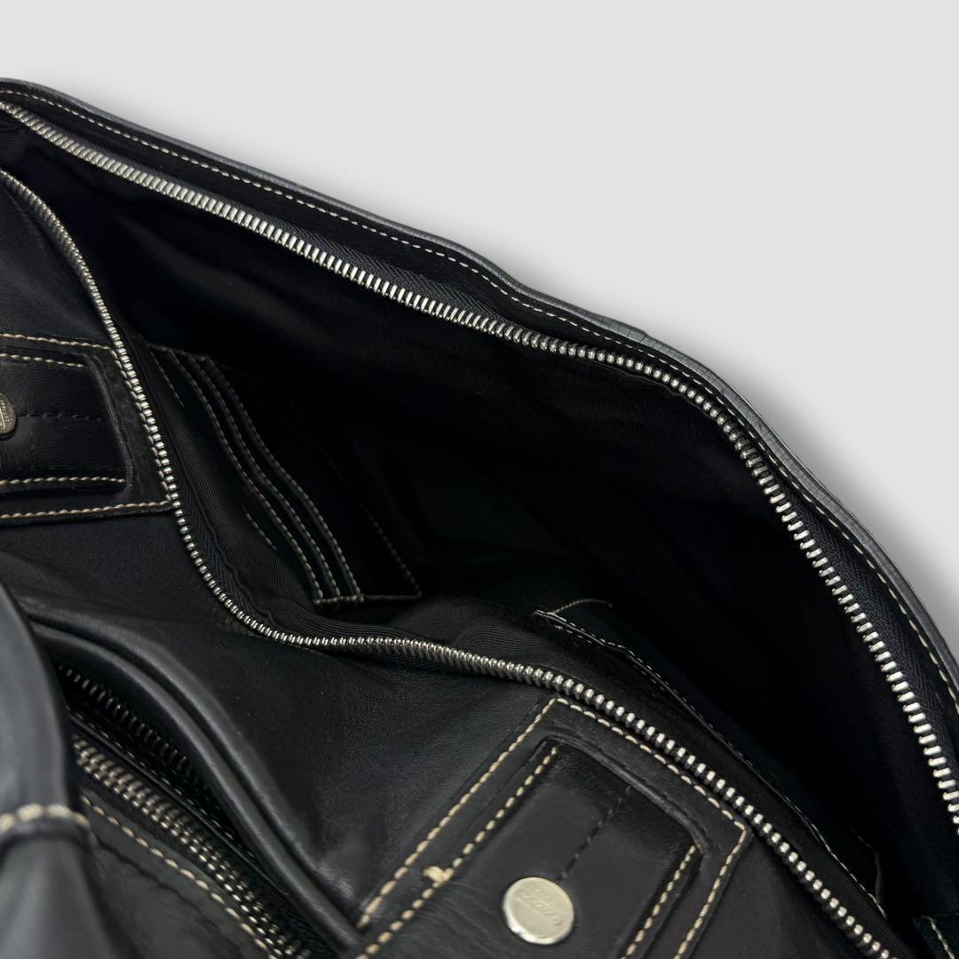 【良品】コーチ　COACH 2way ビジネスバッグ　レザー　ブラック
