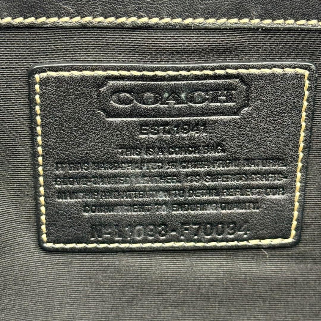 【良品】コーチ　COACH 2way ビジネスバッグ　レザー　ブラック