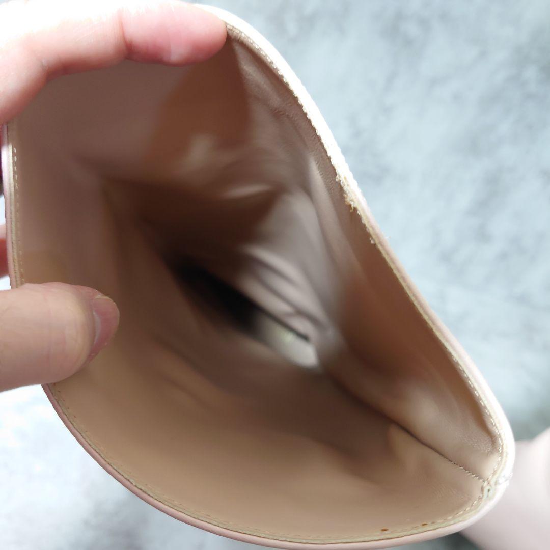 希少良品　レッドヴァレンティノ　ロングブーツ37　ピンクベージュ　太ヒール