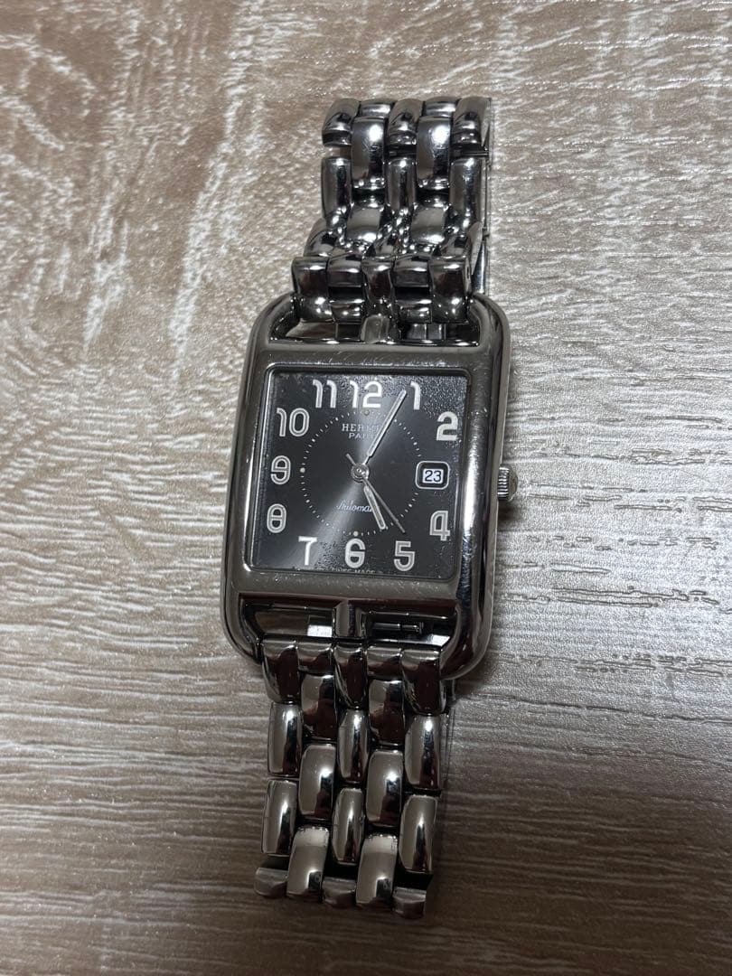 HERMES 自動巻き時計 シルバー