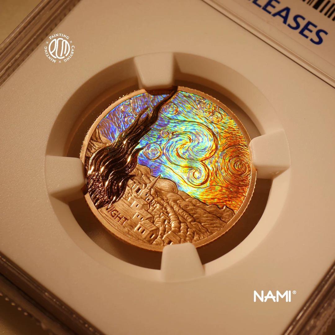 NGC70 初期ブルーラベルゴッホ 99.9%銀 4.5g 25mm 記念メダル