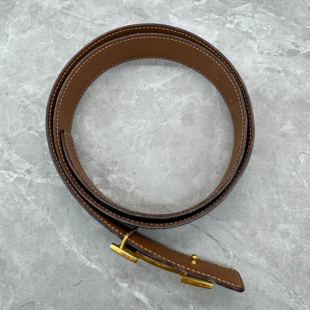 エルメス コンスタンス HERMES ブラック ブラウン Hベルト　85