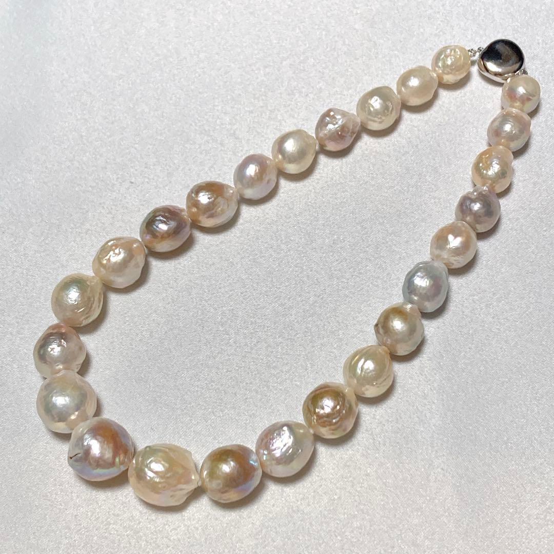 【希少！超大珠】本真珠 バロック パール ネックレス セミラウンド ～17mm