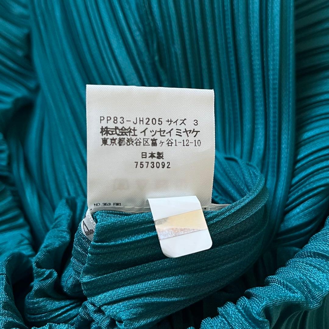 PLEATSPLEASE イッセイミヤケ　ロングワンピース　ブルーグリーン　3