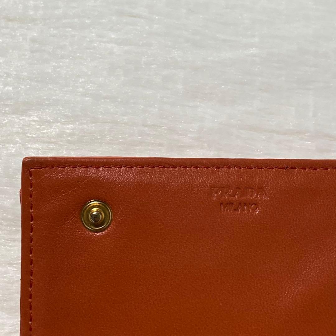 希少　美品　PRADA プラダ　長財布　オレンジ　ダチョウ革　Struzzo 橙