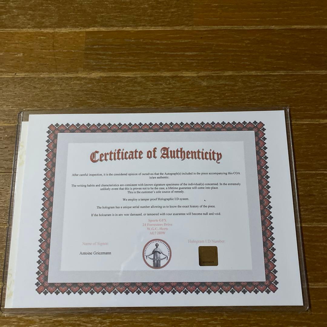 フランス代表　アントワーヌグリーズマン　 FCバルセロナ　 直筆サイン入りフォト