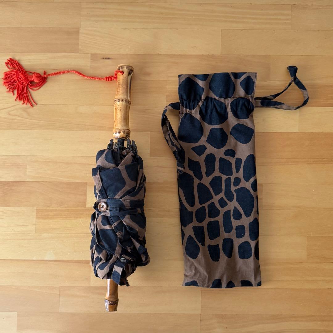 ツタエノヒガサ ウサギノタスキ キリン茶 折りたたみ日傘