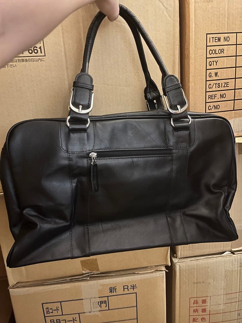 美品　本革　牛革　ボストンバッグ　薄手　トートバッグ　レディース　メンズ