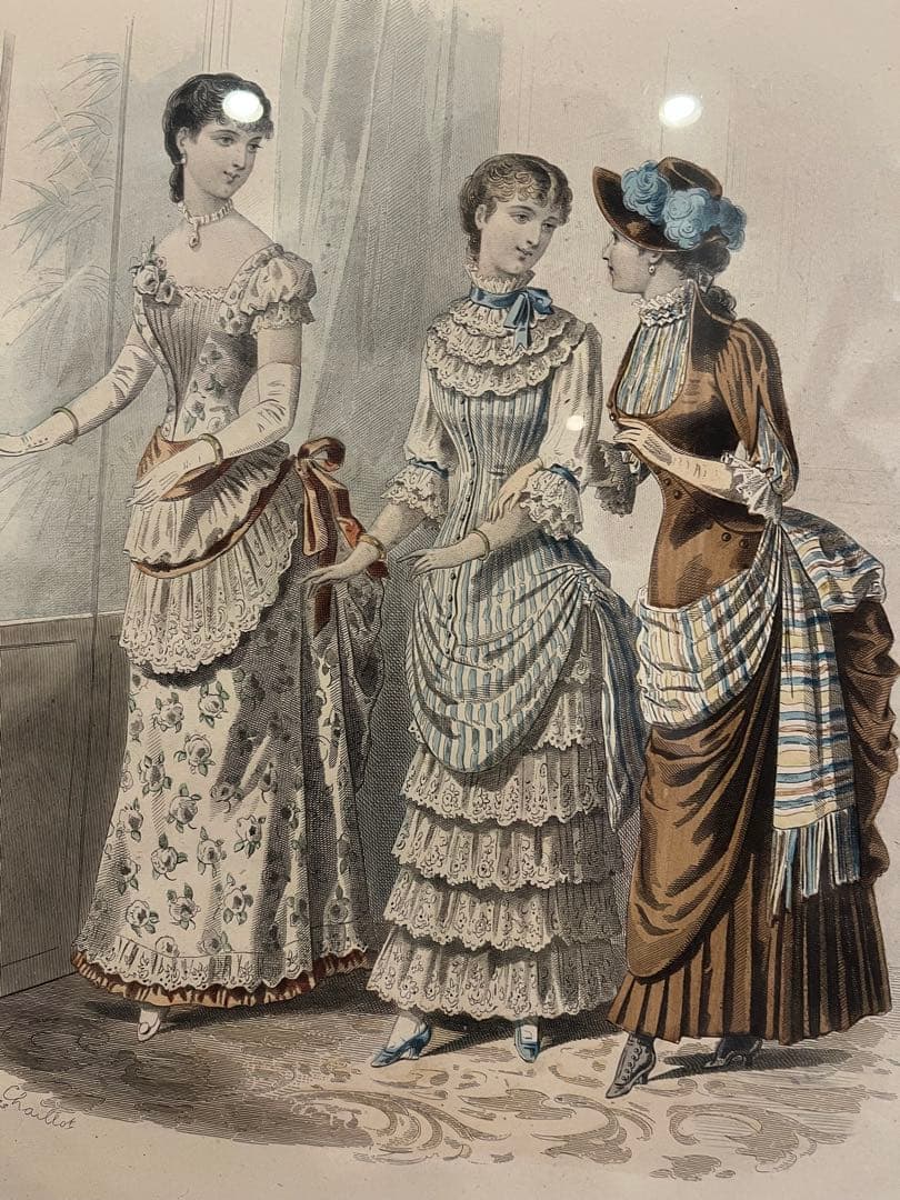 19世紀　La Moda Elegante Ilustrada 銅版画