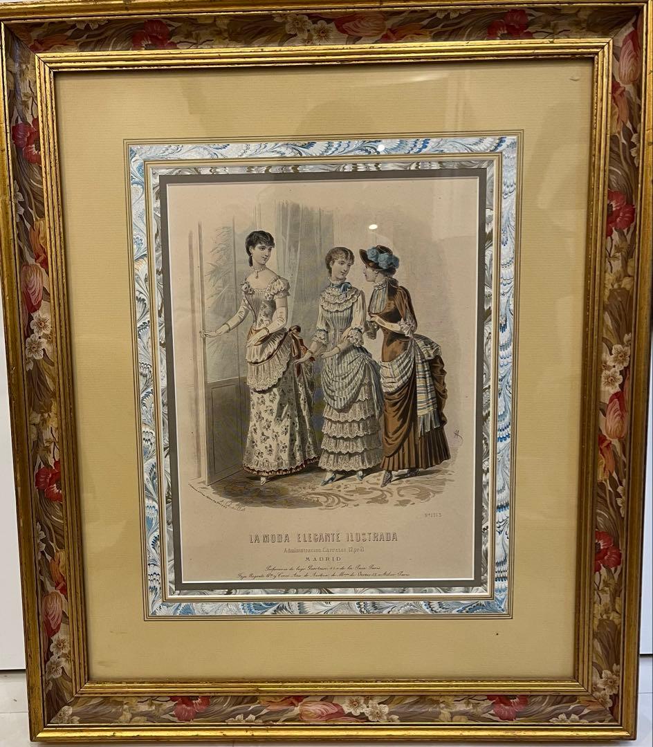 19世紀　La Moda Elegante Ilustrada 銅版画