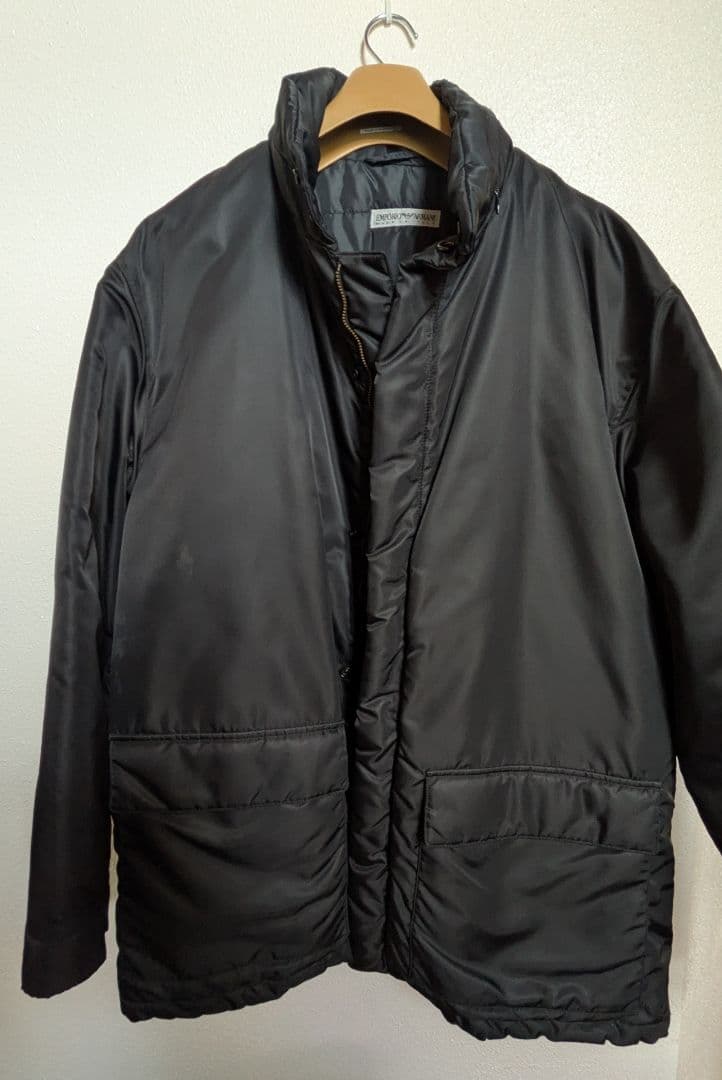 ​【最高級】エンポリオアルマーニ ナイロンハーフコート イタリア製 黒 90s