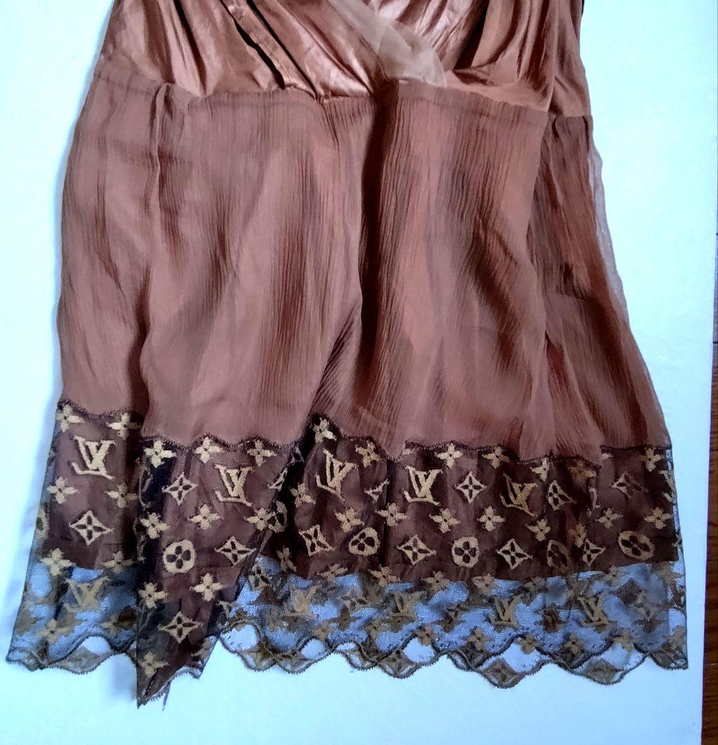【LOUIS VUITTON】モノグラム柄レース キャミソール 36 美品