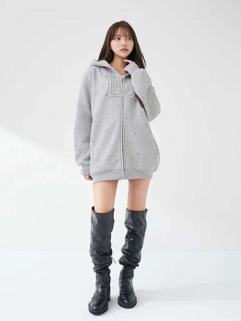 【新品未使用】Darich DDロゴビジュージップパーカー　グレー