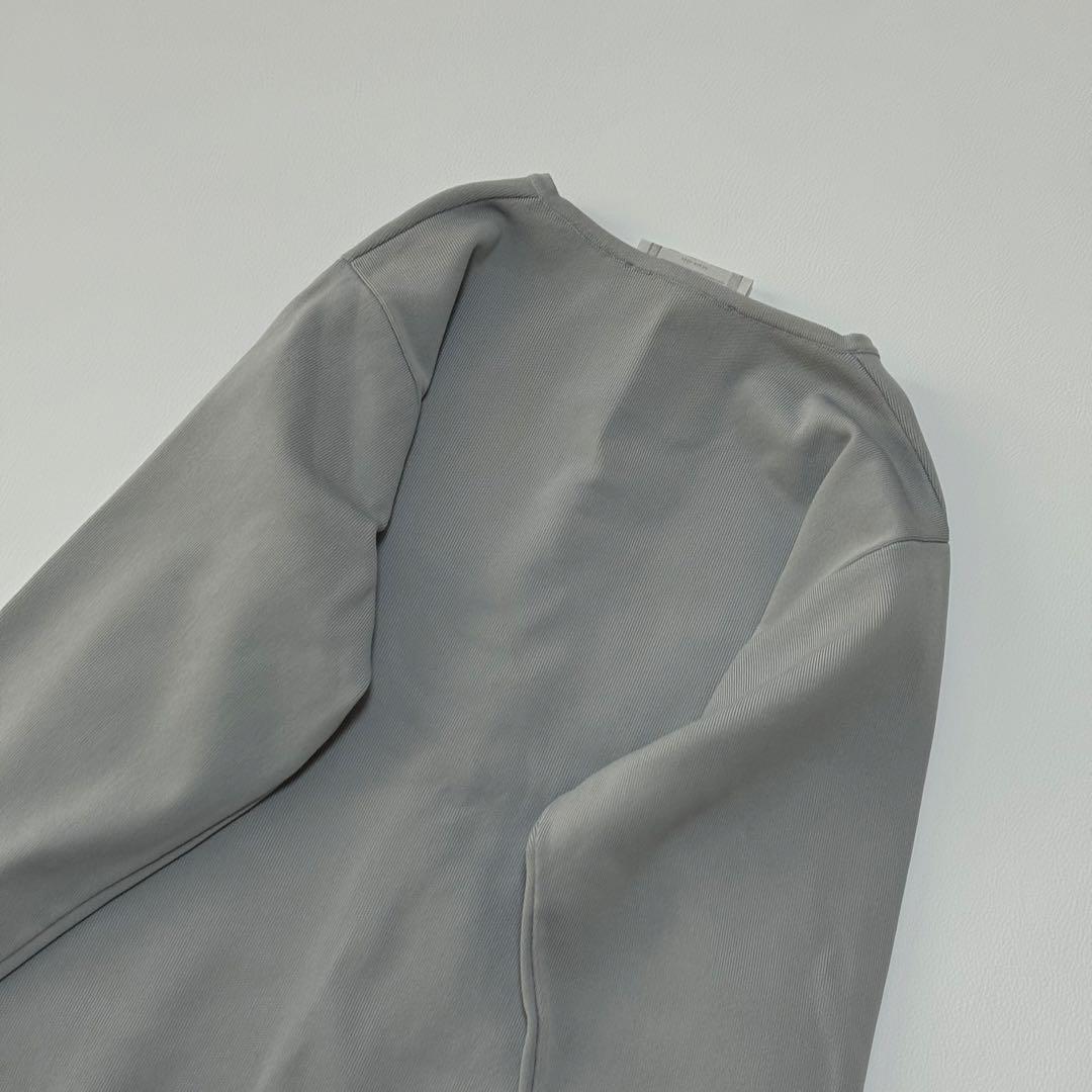 ビアズリー 上品大人可愛いスカラップ比翼カーディガン 洗える 長袖