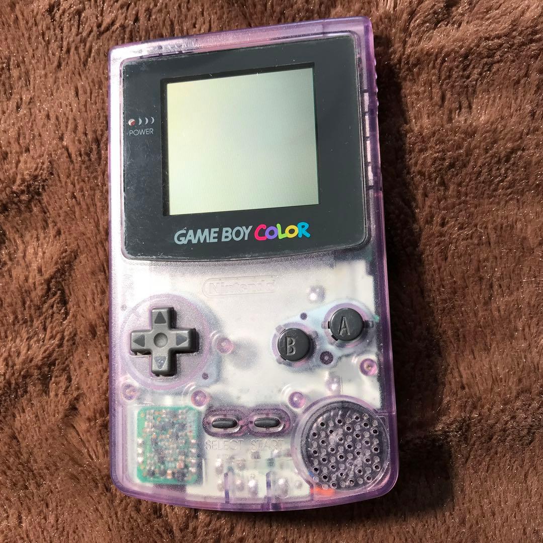 任天堂ゲームボーイカラー　クリアーパプル新品スクリーンレンズ、新品スピーカ