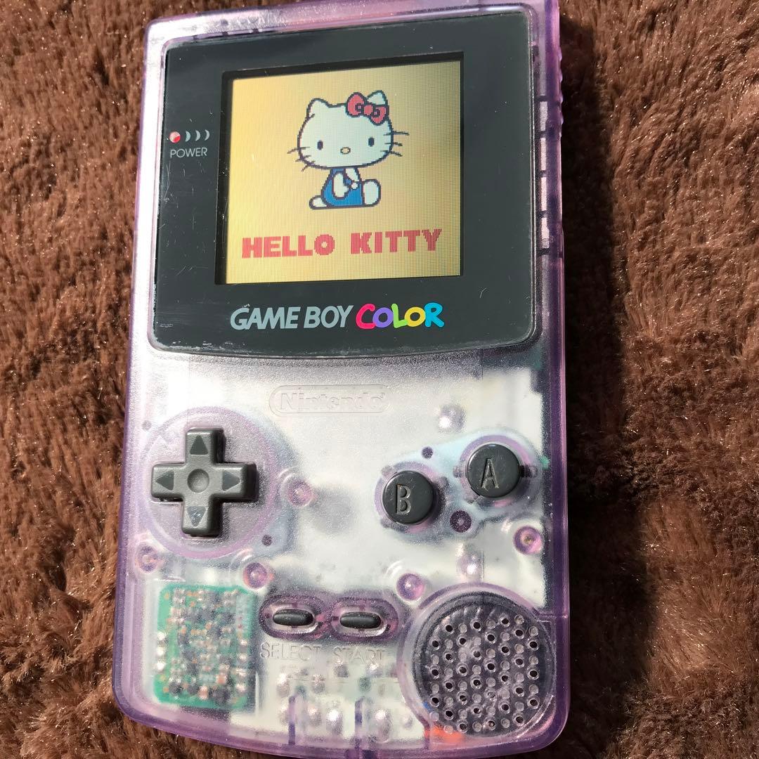 任天堂ゲームボーイカラー　クリアーパプル新品スクリーンレンズ、新品スピーカ