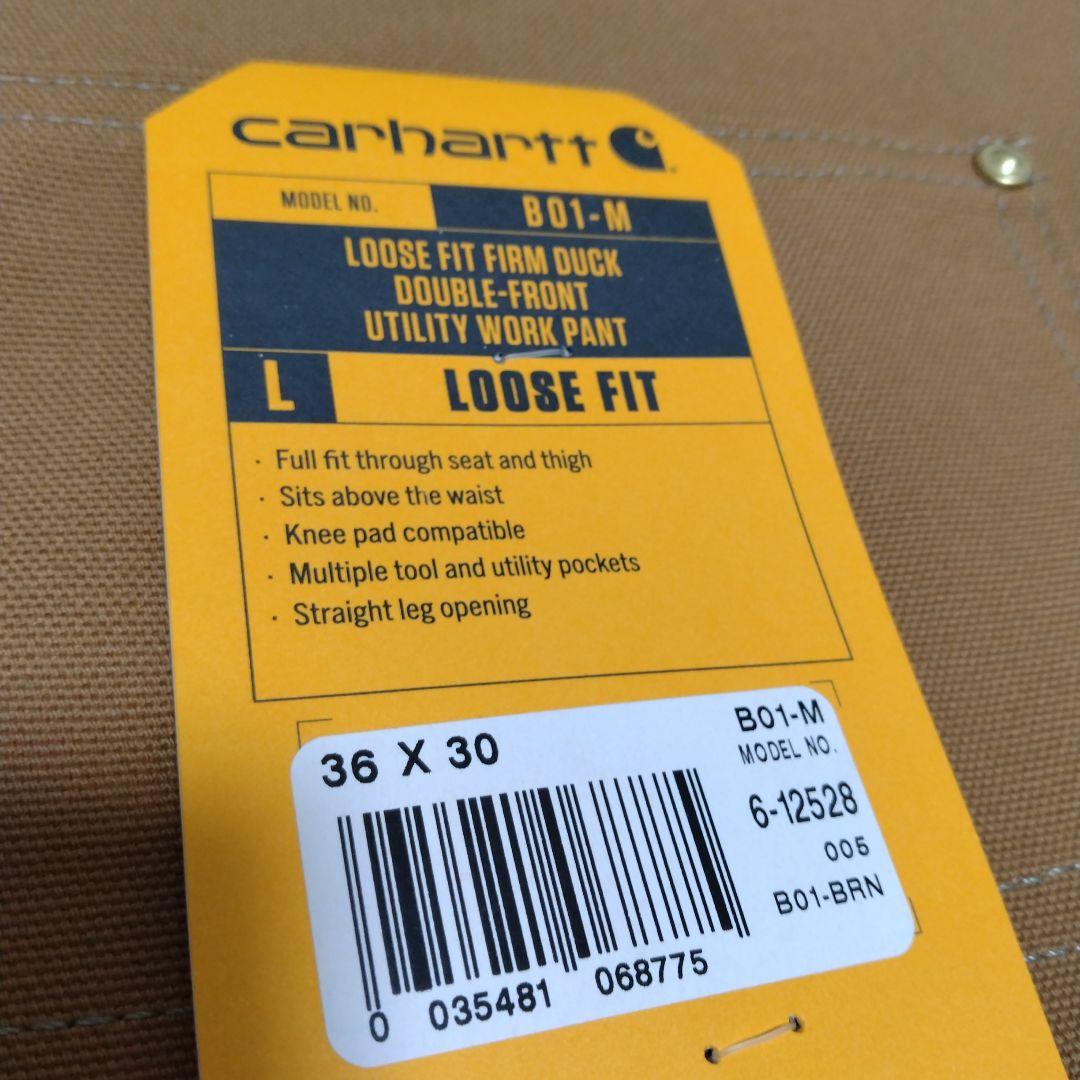 ★米国製本物W36*L30ノンウォッシュCARHARTTダブルニーB01ブラウン