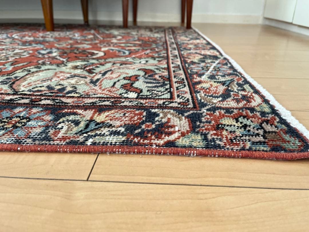 【Nica】トルコヴィンテージラグ　ブラウンレッド