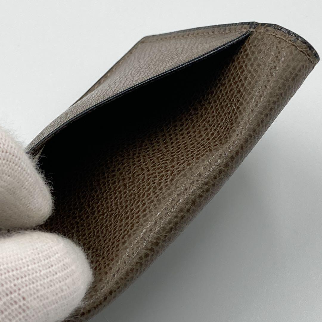 【美品】VALEXTRA ヴァレクストラ レザー 名刺入れ カードケース GRY