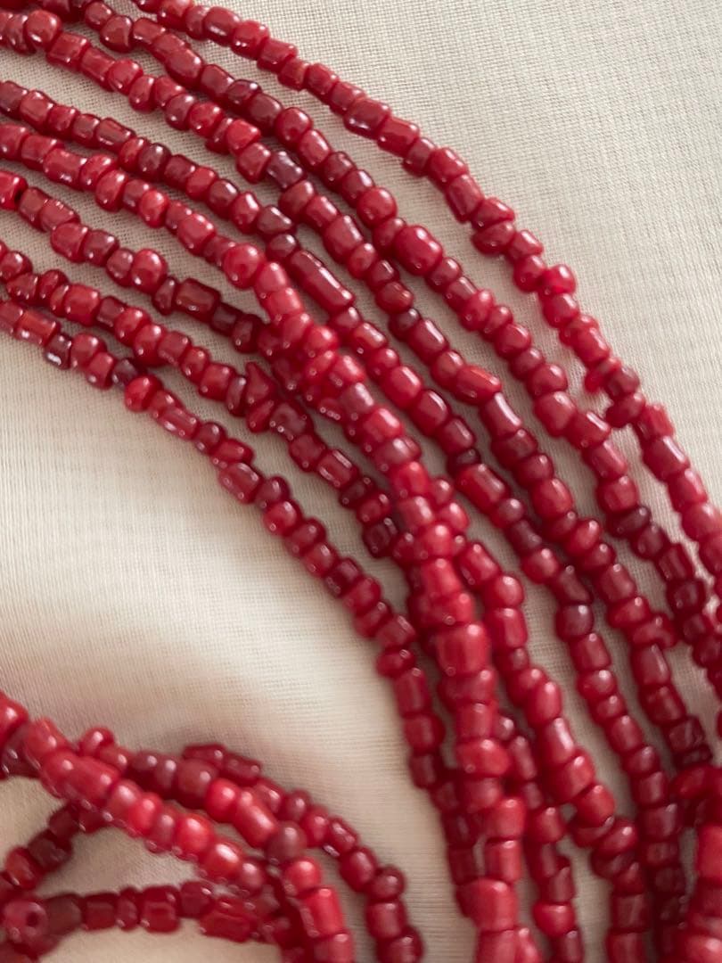 赤珊瑚　血赤珊瑚　ロングネックレス