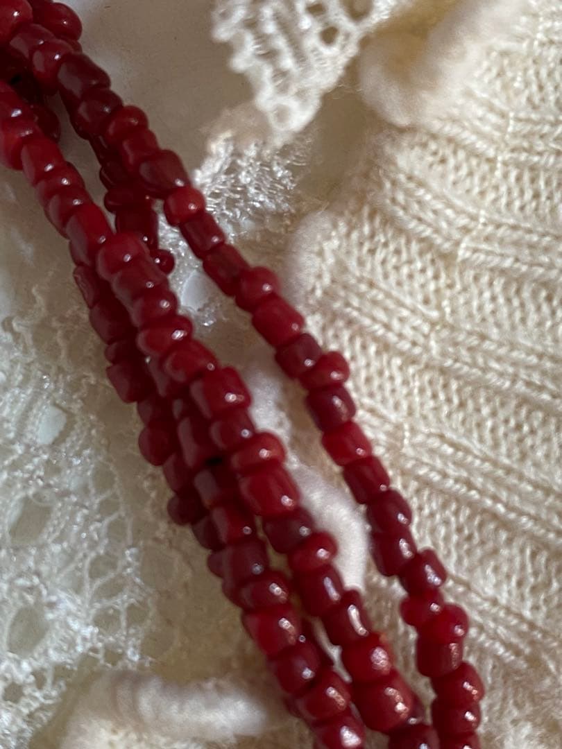 赤珊瑚　血赤珊瑚　ロングネックレス