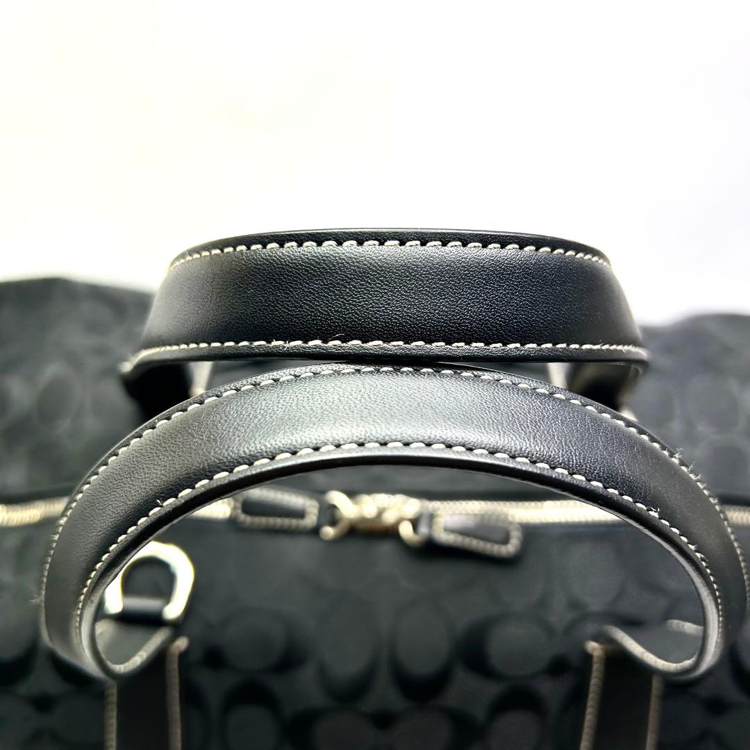 美品 COACH コーチ　ボストンバッグ　シグネチャー　2way 大容量　黒