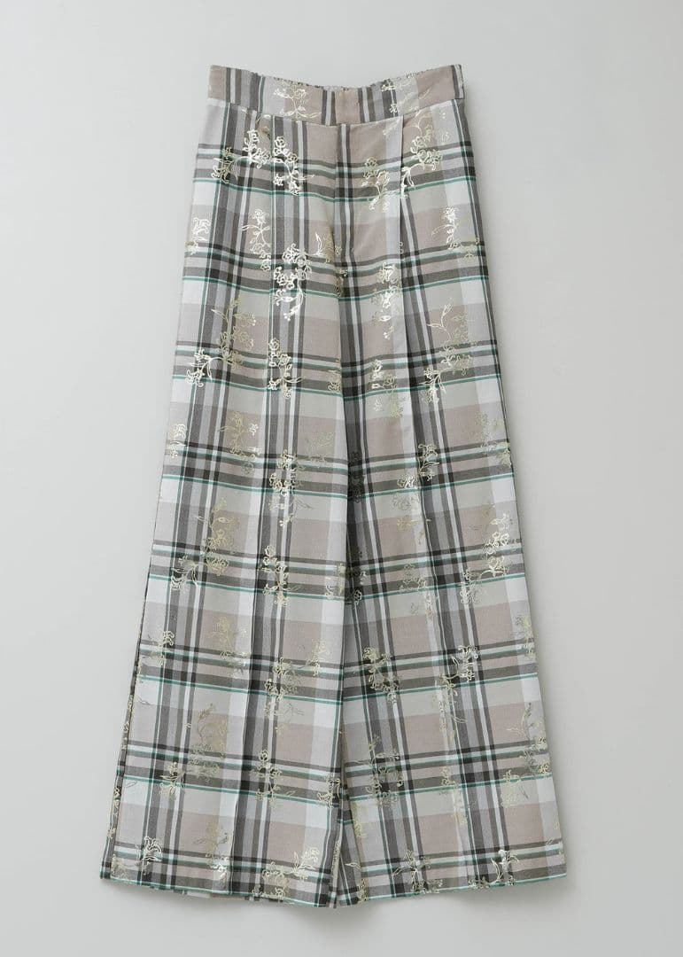 m ヌキテパ　現行モデル Check Foil Print Pants