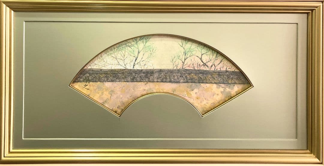 瀧下尚久「明日香（共シール）」額装●日本画作品 落款 押印 ●