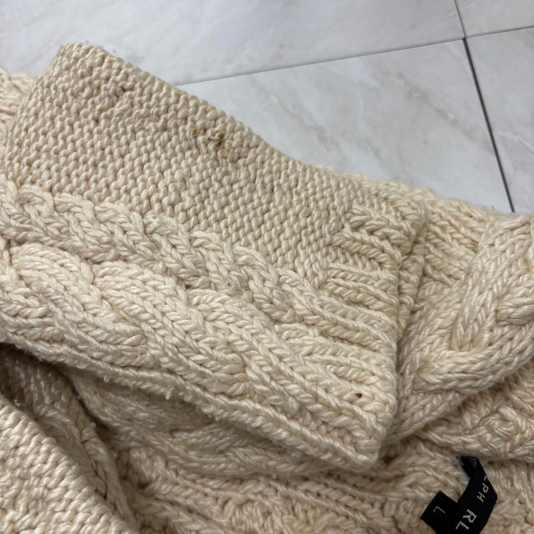 【シルク50%】ラルフローレン ブラックレーベル ケーブルニット カーディガン