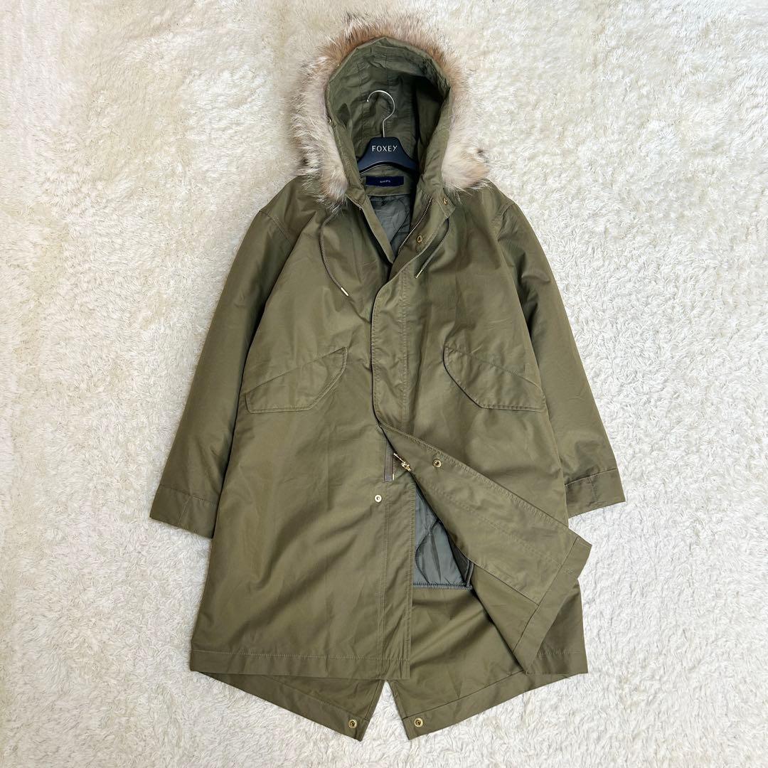 希少✨美品 SHIPS モッズコート コヨーテファー ライナー付き カーキ 36