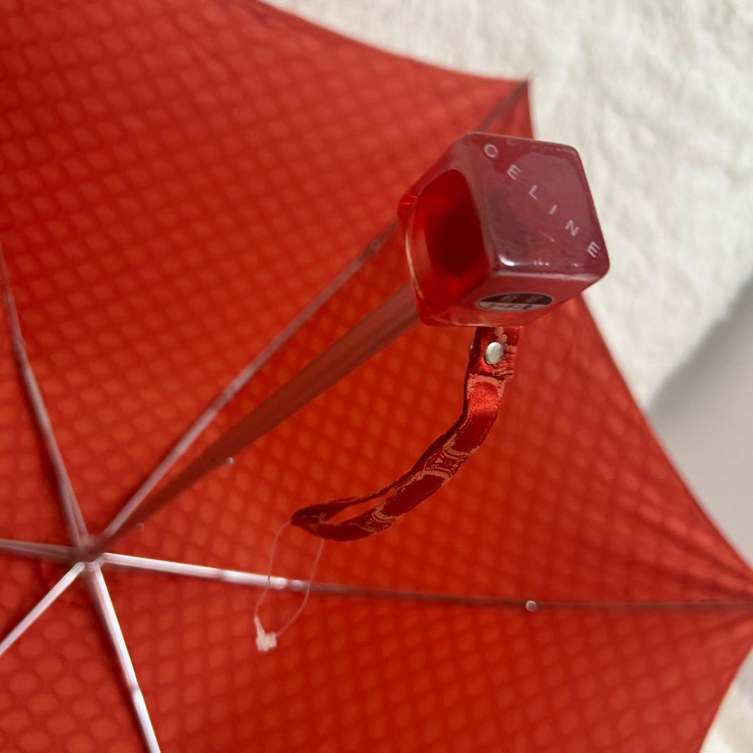 ✨未使用・タグ付き✨セリーヌ CELINE マカダム 総柄 折り畳み傘 ボルドー