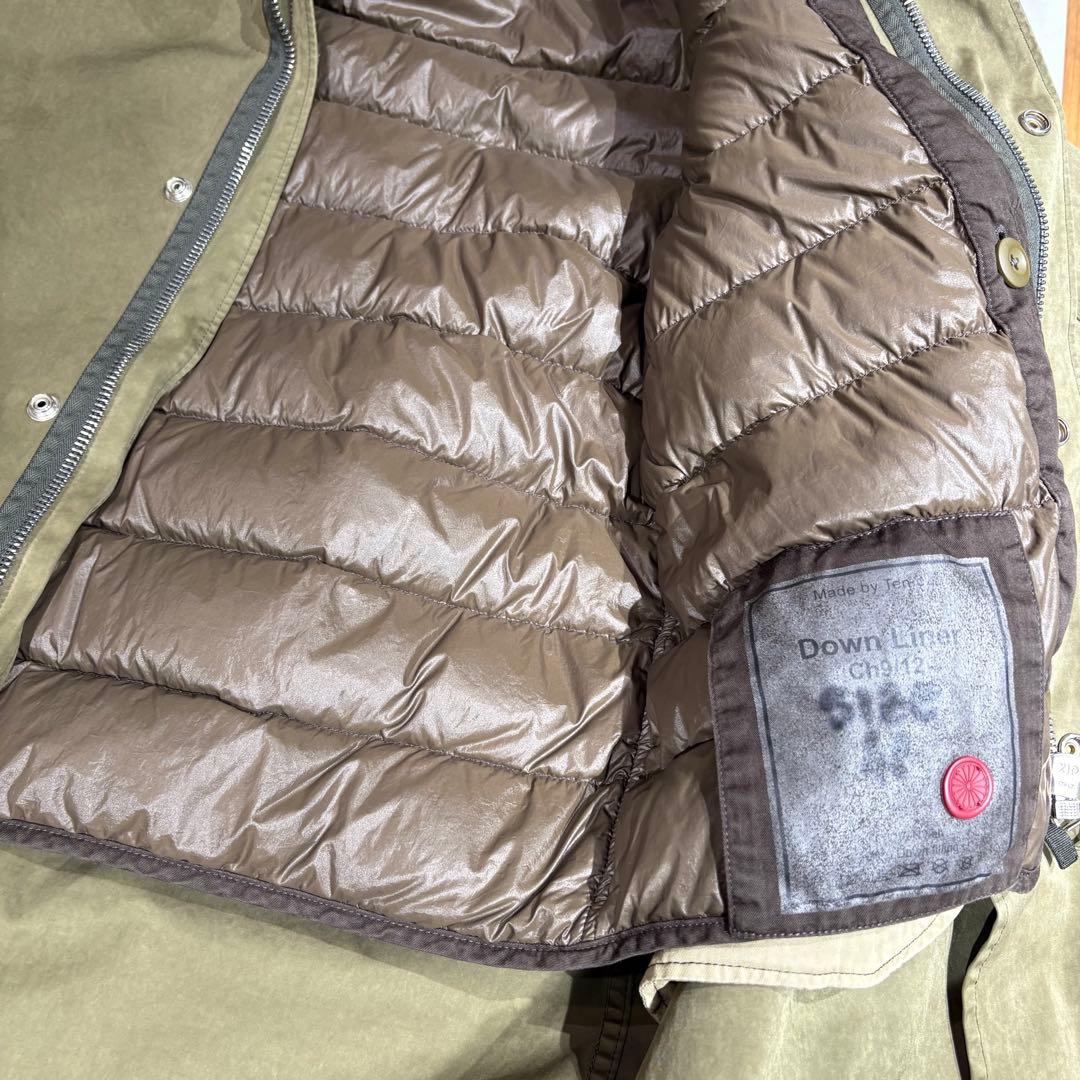 Ten c Parkaモッズコート インナーダウン、ウールフード付き　サイズ48