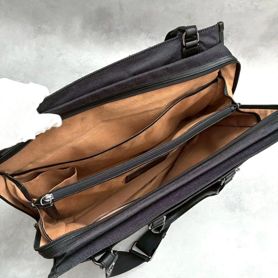 希少/美品✨ハンティングワールド 2way ビジネスバッグ デニム レザー A4