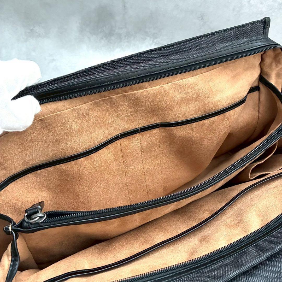 希少/美品✨ハンティングワールド 2way ビジネスバッグ デニム レザー A4