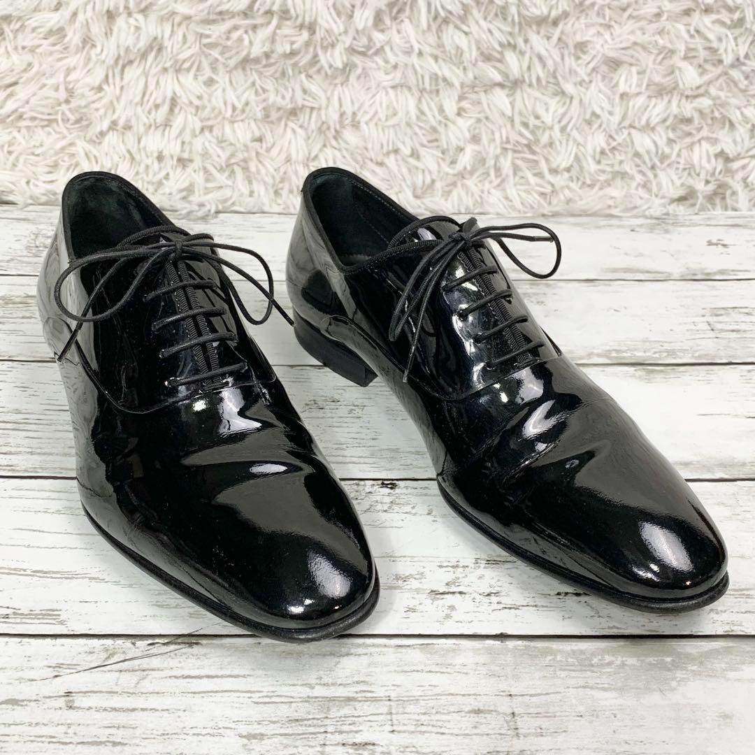 【美品】 HUGO BOSS ビジネスシューズ ドレスシューズ エナメル 黒
