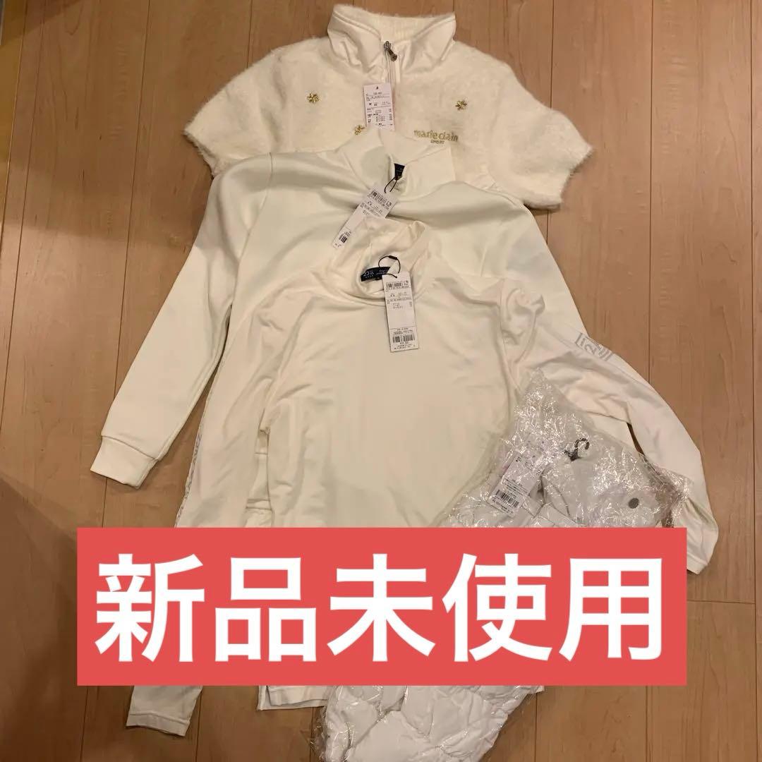 ゴルフウェア23KUGOLF レディース タートルⅡサイズホワイトニットセーター