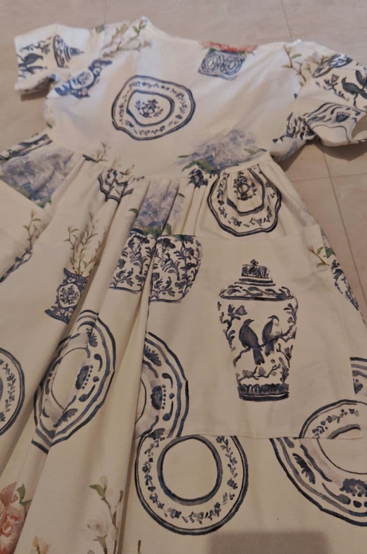 SEVENTEN ブルーアンドホワイト ピンク 半袖ロングワンピース