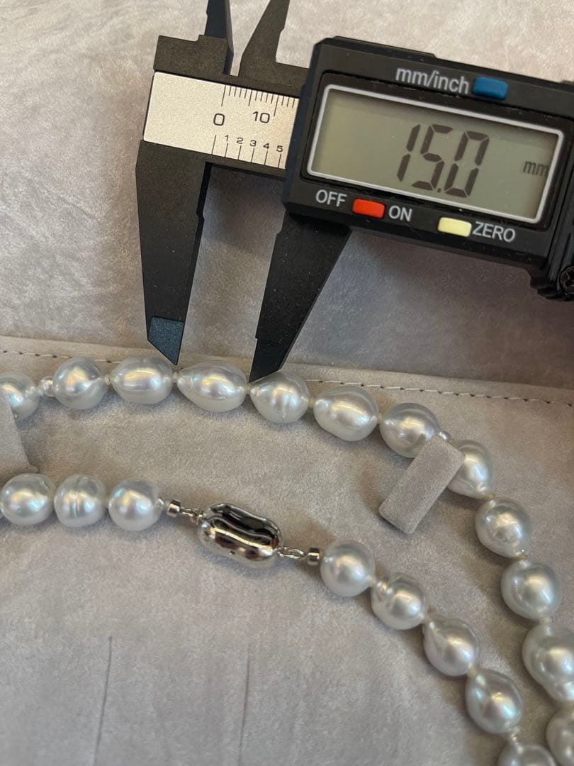 ディノス 白蝶バロックパールロングネックレス 約85cm