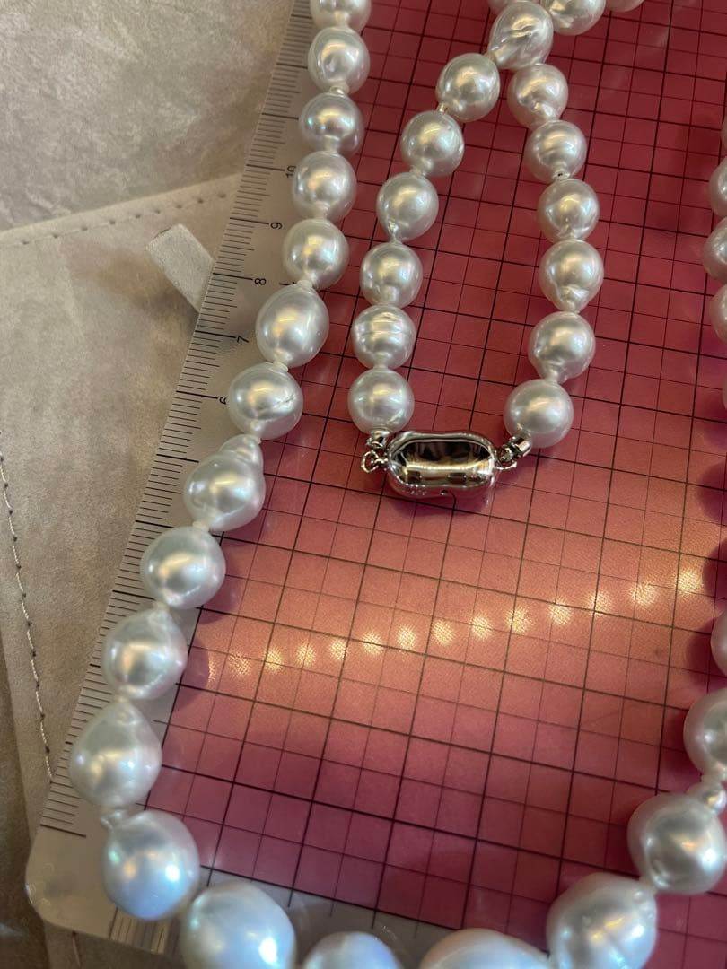 ディノス 白蝶バロックパールロングネックレス 約85cm