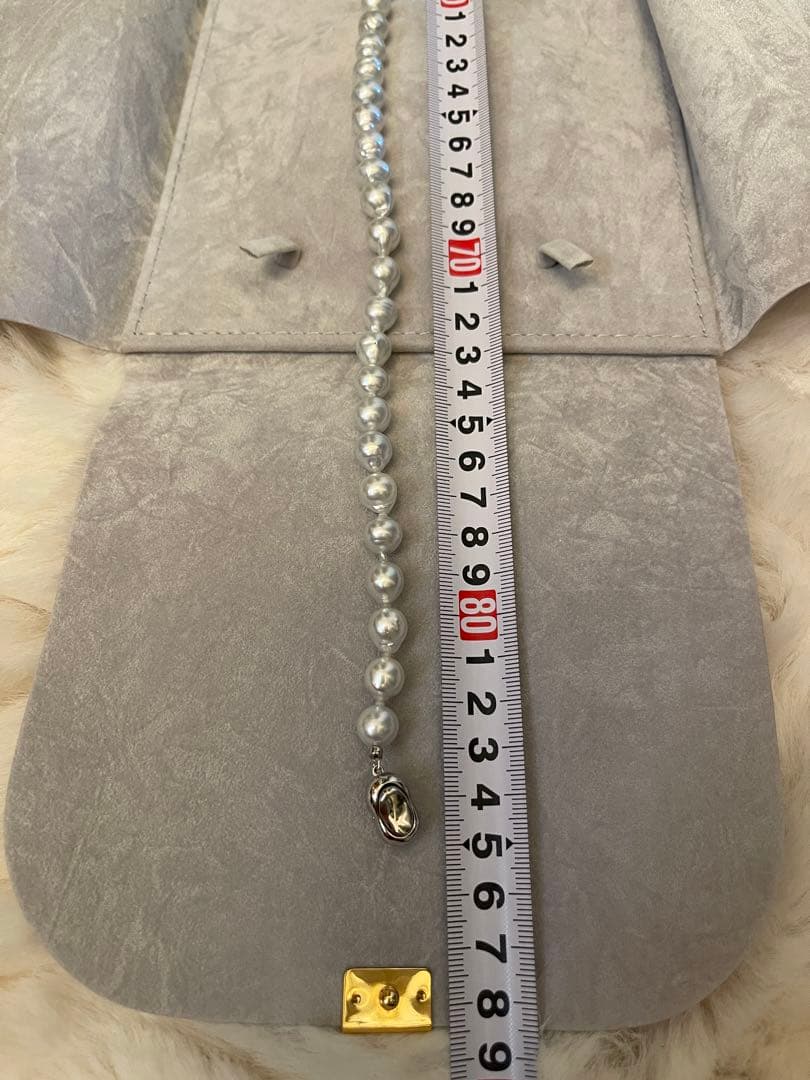 ディノス 白蝶バロックパールロングネックレス 約85cm