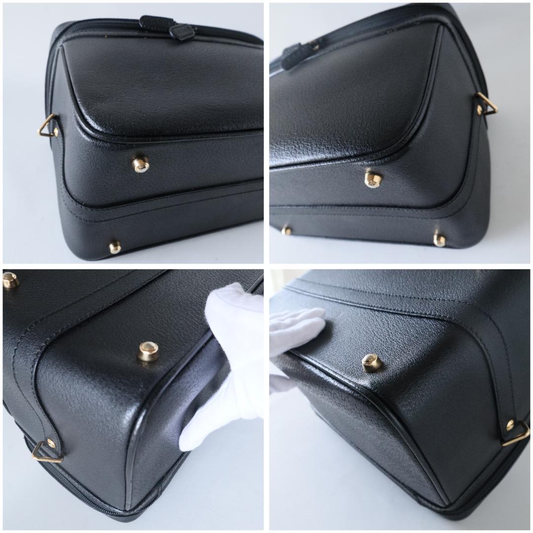 グッチ　バニティバッグ　バンブー×ピッグスキン　黒　メイクボックス