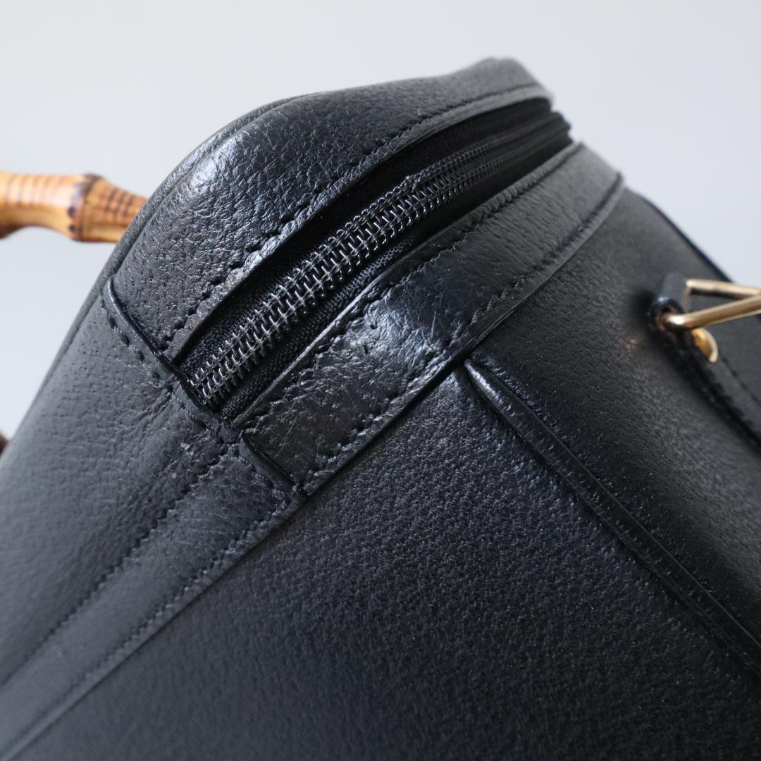 グッチ　バニティバッグ　バンブー×ピッグスキン　黒　メイクボックス